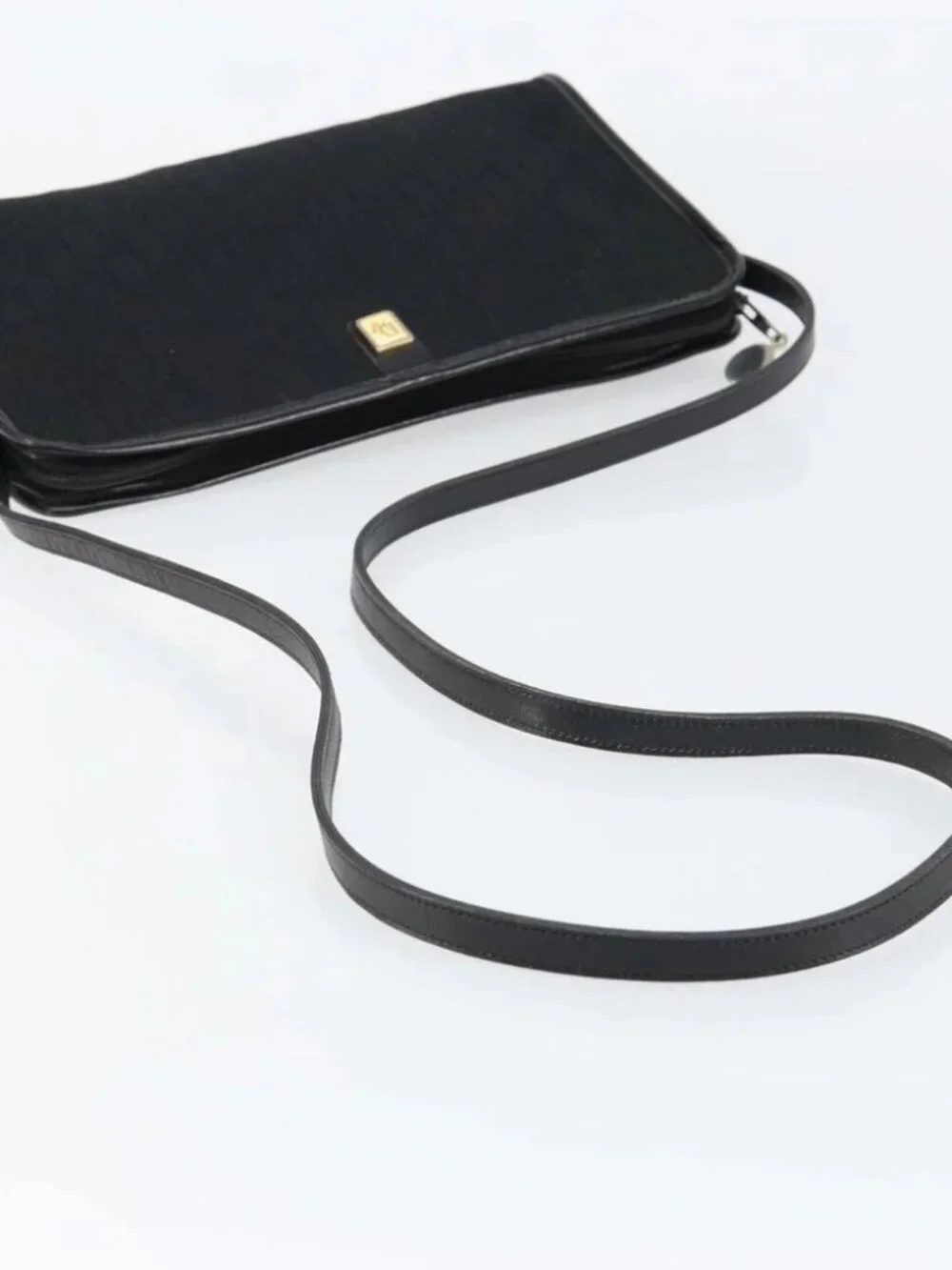 Christian Dior Trotter Canvas Shoulder Bag Black Gold - Picture 7 of 16